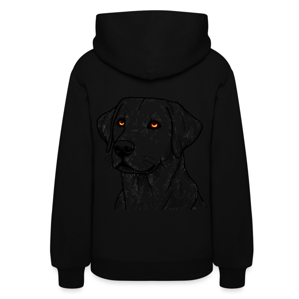 Women's Fine Line Labrador Graphic Hoodie with Logo - black