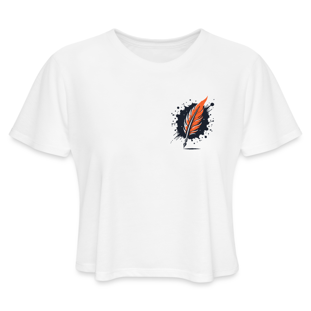 Autumn Leaves: Women's Cropped T-Shirt - white