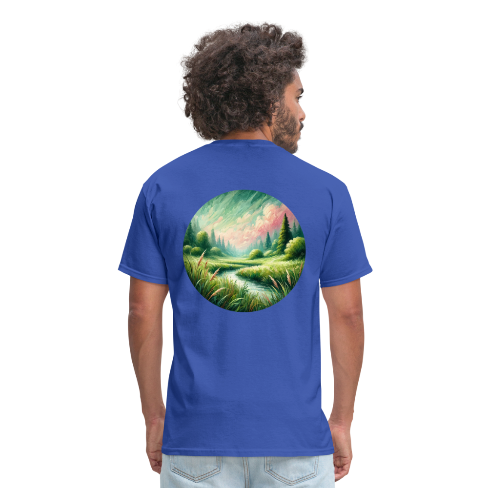 Meadow Graphic Unisex Classic T-Shirt with Logo - royal blue