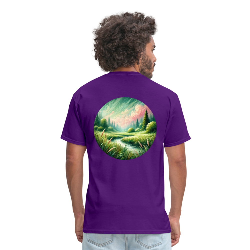 Meadow Graphic Unisex Classic T-Shirt with Logo - purple