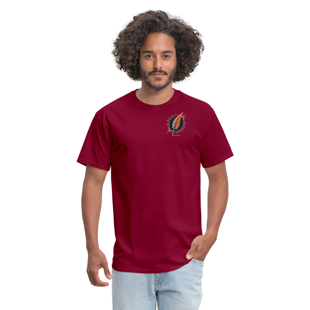 Fine Line Labrador Graphic Unisex Classic T-Shirt with Logo - burgundy