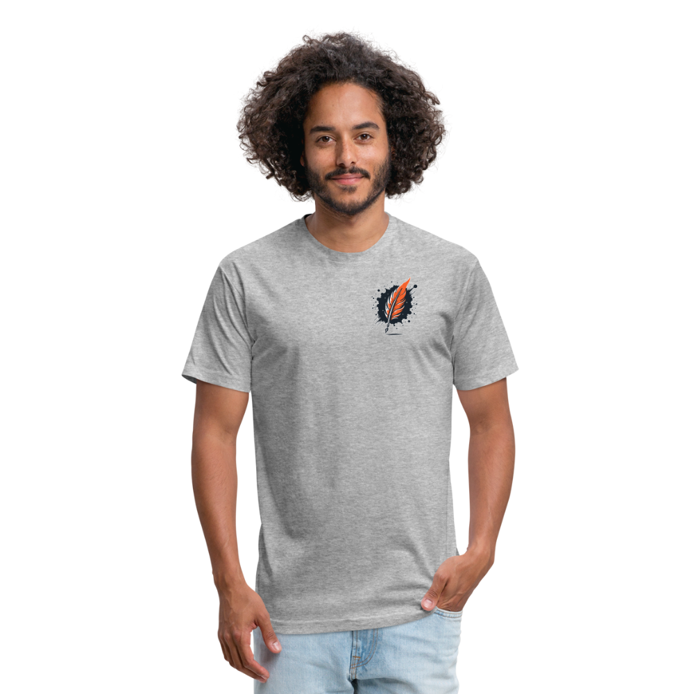 Orange Forest Sunset Graphic Unisex Fitted Cotton/Poly T-Shirt with Logo - heather gray