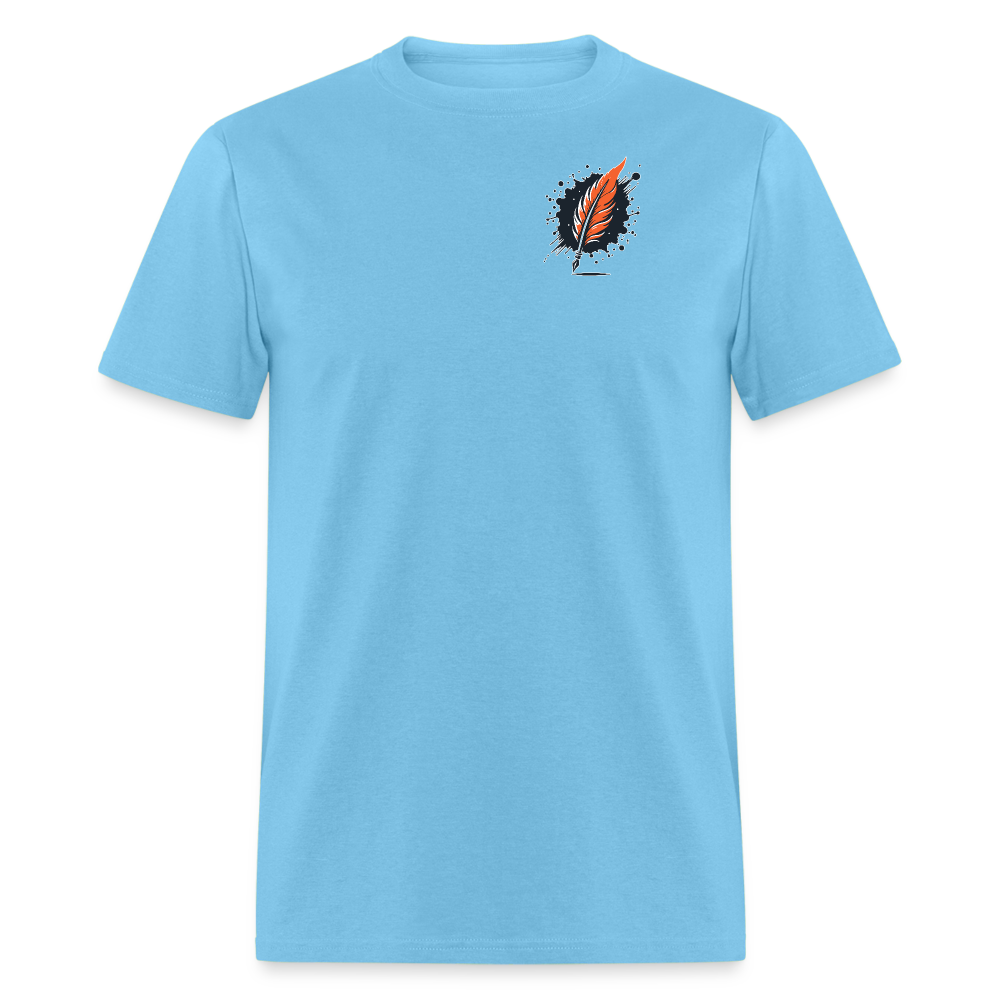 Desert Sunset Graphic Unisex Classic T-Shirt with Logo - aquatic blue