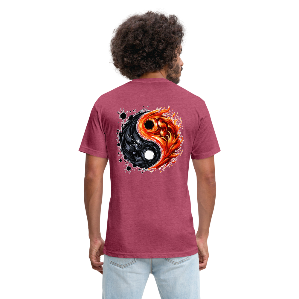 Official Ink and Ember  Yin and Yang Unisex Fitted Cotton/Poly T-Shirt with Logo - heather burgundy