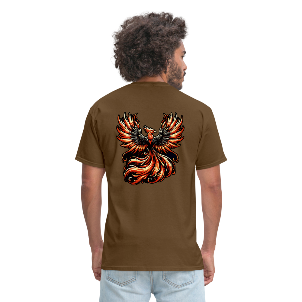 Phoenix Graphic Unisex Classic T-Shirt with Logo - brown