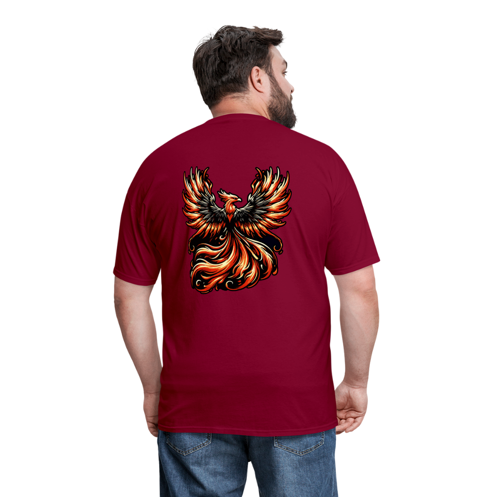 Phoenix Graphic Unisex Classic T-Shirt with Logo - burgundy