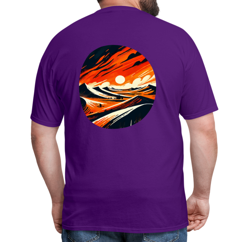 Desert Dunes Unisex Classic T-Shirt with Logo - purple