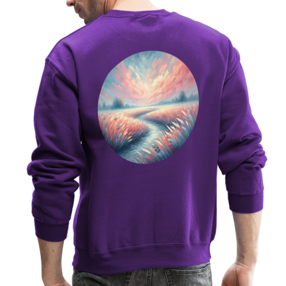 River Meadow Graphic Crewneck Sweatshirt with Logo - purple