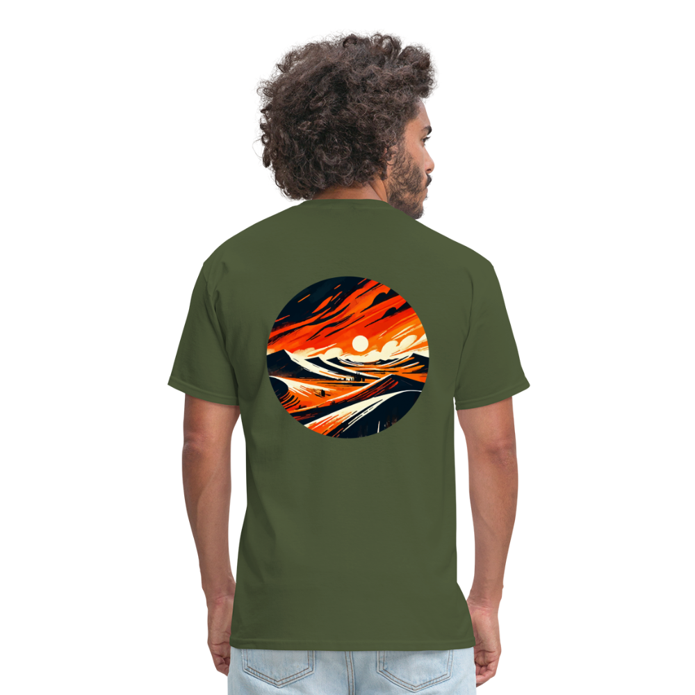 Desert Dunes Unisex Classic T-Shirt with Logo - military green