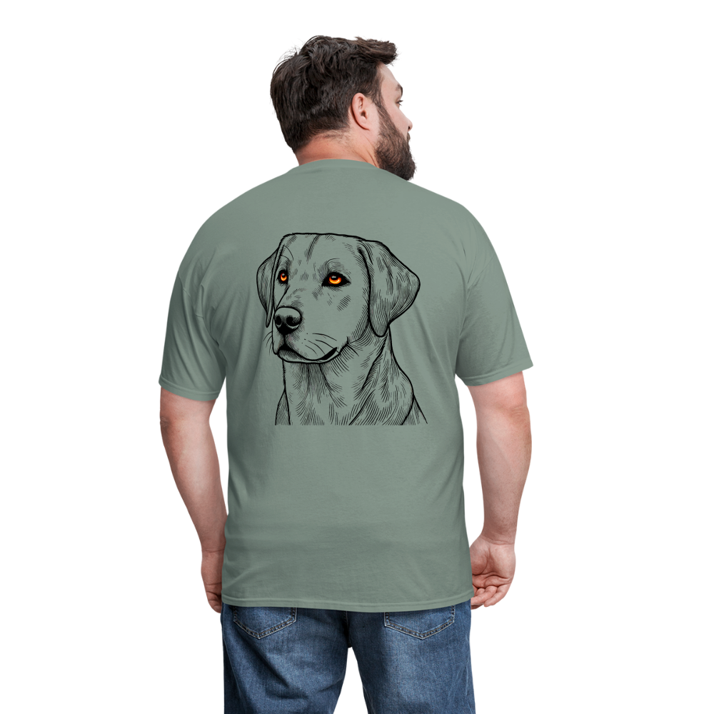 Fine Line Labrador Graphic Unisex Classic T-Shirt with Logo - sage