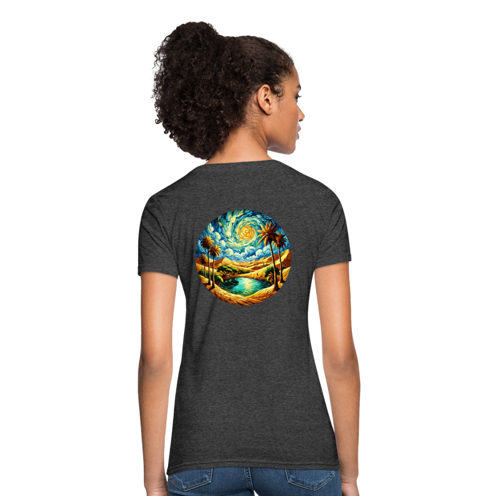 Women's Desert Oasis T-Shirt with Logo - heather black