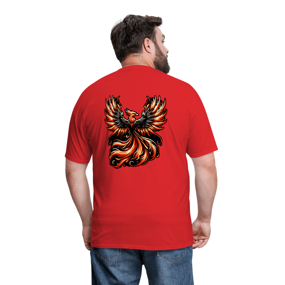 Phoenix Graphic Unisex Classic T-Shirt with Logo - red