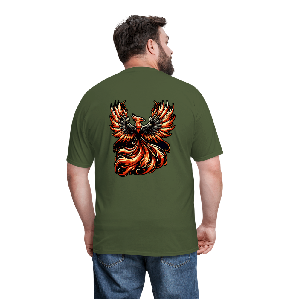 Phoenix Graphic Unisex Classic T-Shirt with Logo - military green