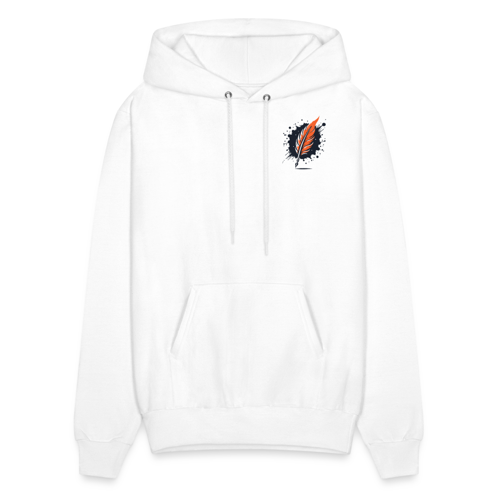 Men's Plain Hoodie with Logo - white