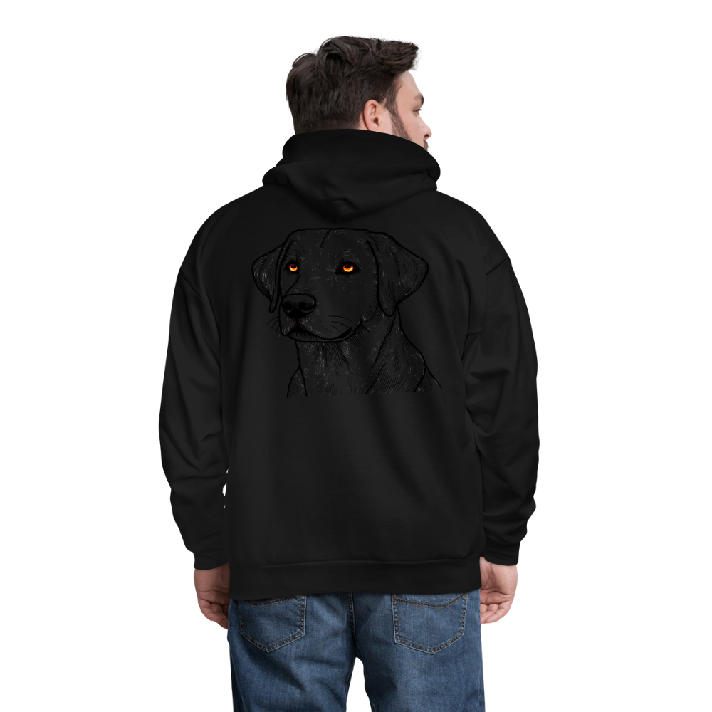 Men's Fine Line Labrador Graphic Hoodie with Logo - black