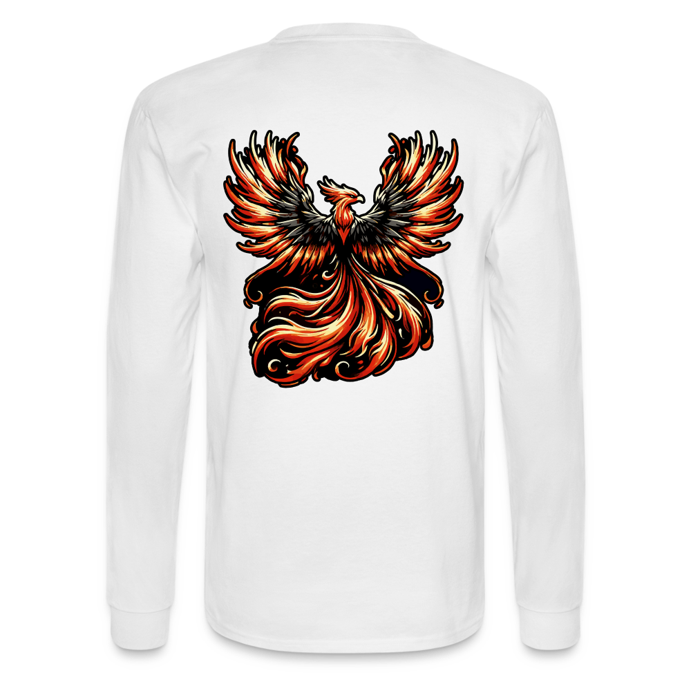 Men's Phoenix Graphic Long Sleeve Shirt with Logo - white