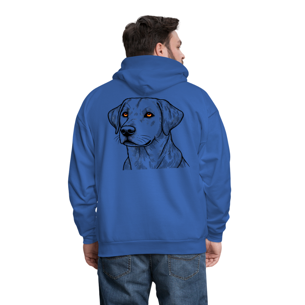 Men's Fine Line Labrador Graphic Hoodie with Logo - royal blue