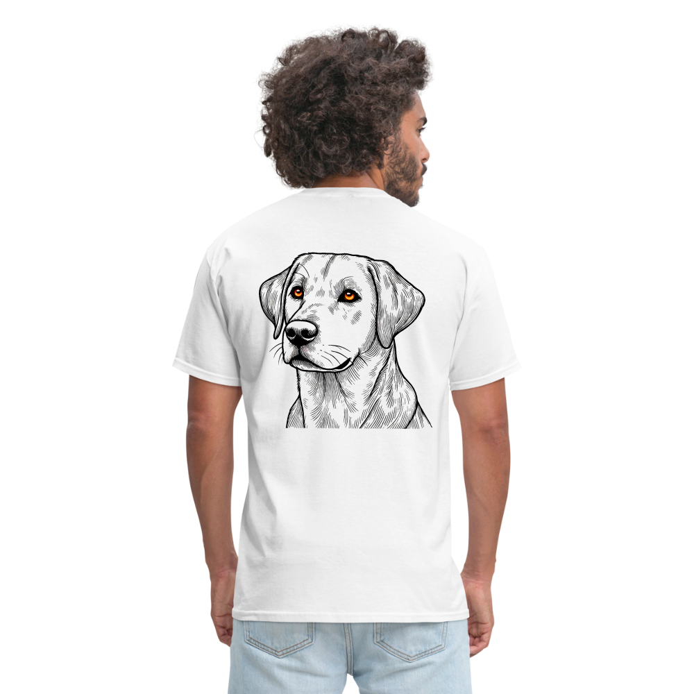 Fine Line Labrador Graphic Unisex Classic T-Shirt with Logo - white