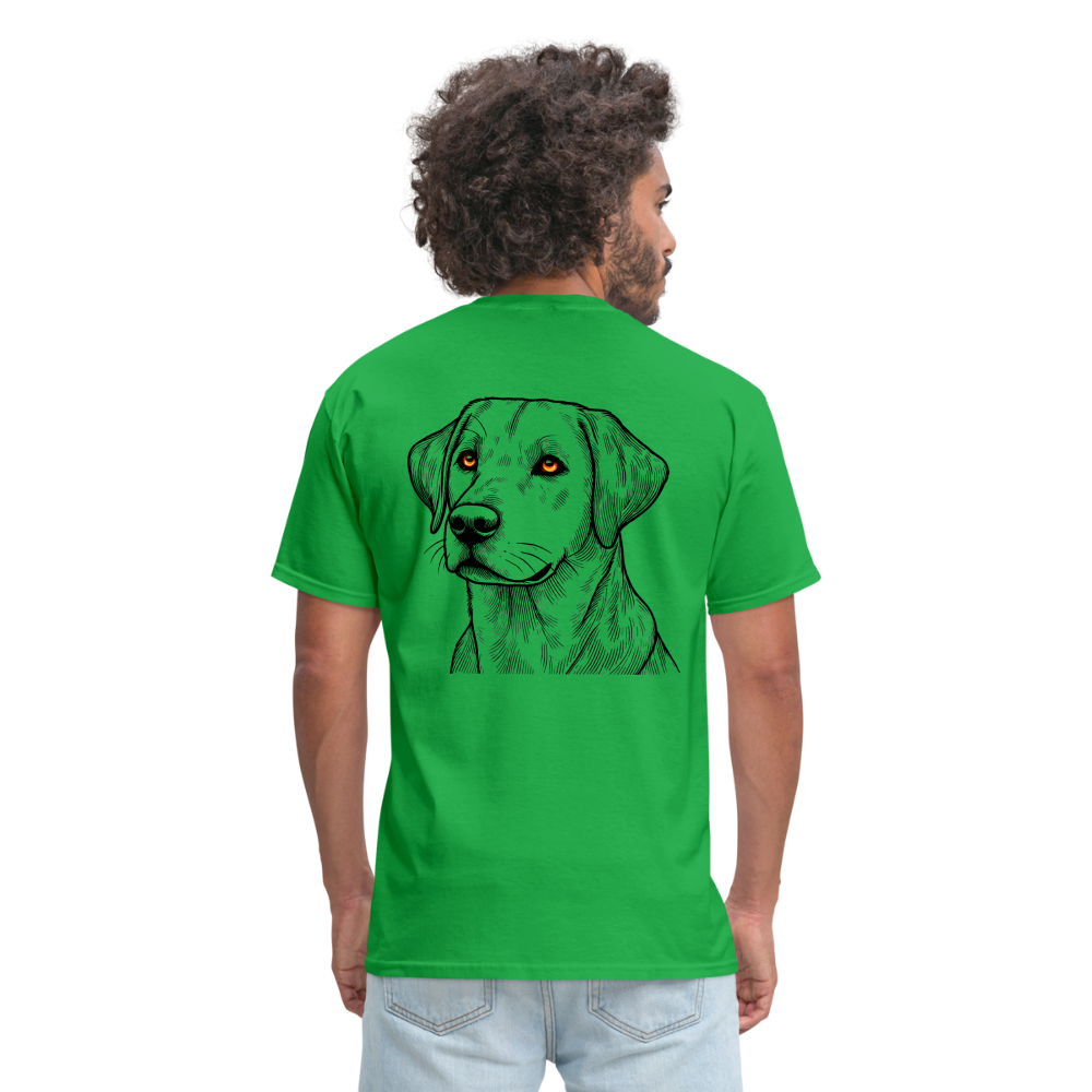 Fine Line Labrador Graphic Unisex Classic T-Shirt with Logo - bright green