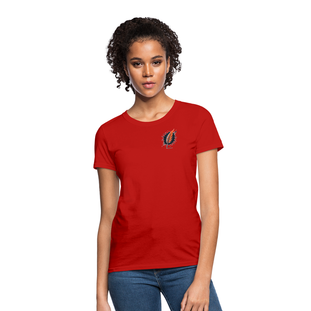 Women's Fine Line Labrador Graphic T-Shirt with Logo - red