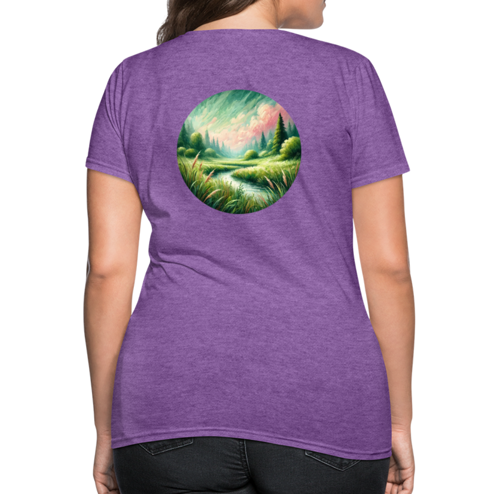 Women's Meadow Graphic T-Shirt with Logo - purple heather