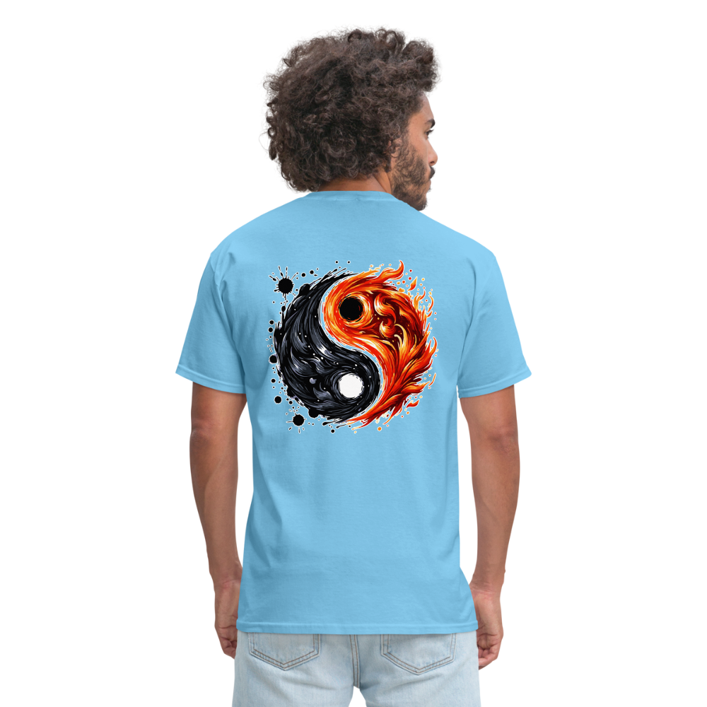 Official Yin and Yang Ink and Ember Unisex Classic T-Shirt with Logo - aquatic blue