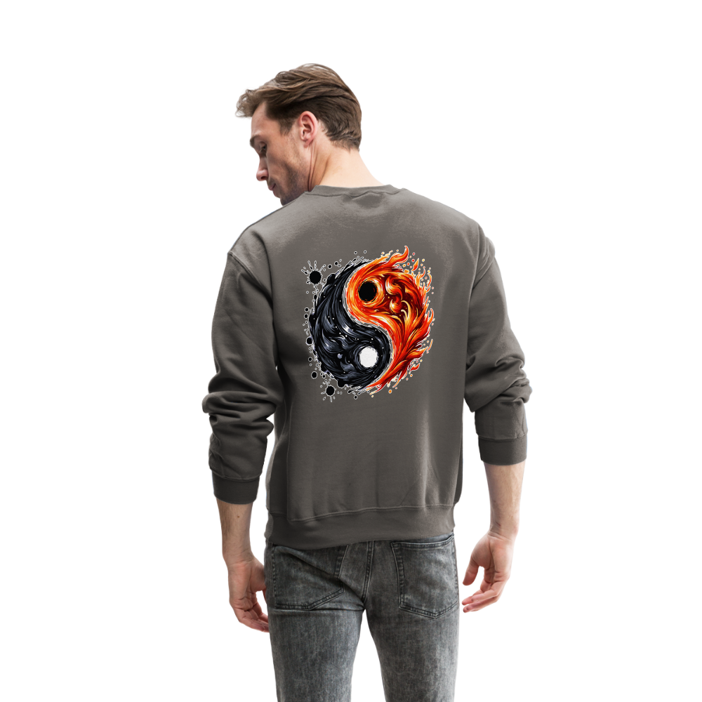 Official Yin and Yang Ink and Ember Company Crewneck Sweatshirt with Logo - asphalt gray