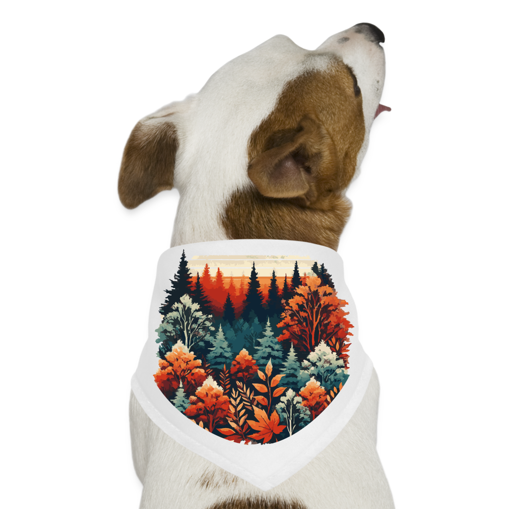 Autumn Leaves: Dog Bandana - white