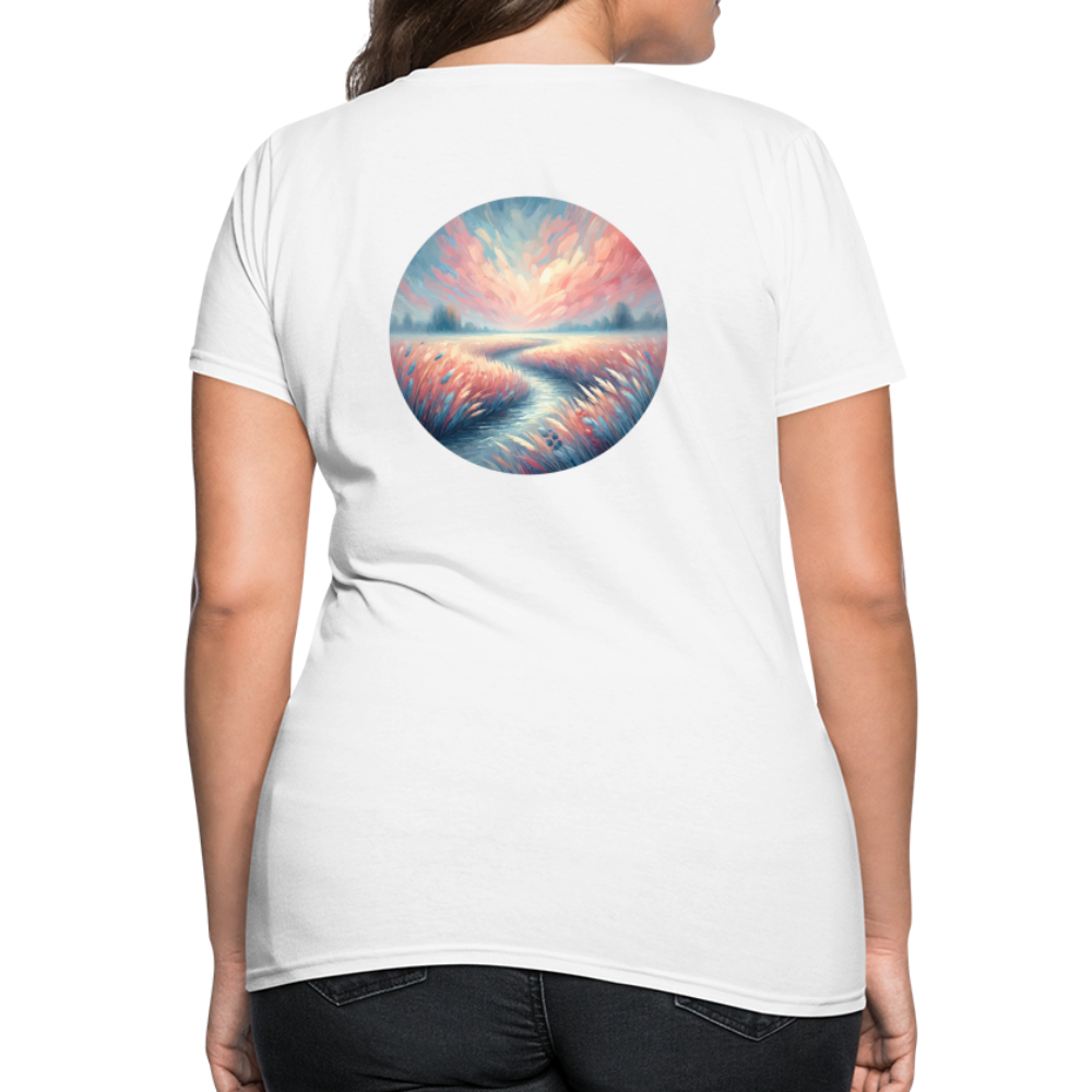 Women's River Meadow Graphic T-Shirt with Logo - white