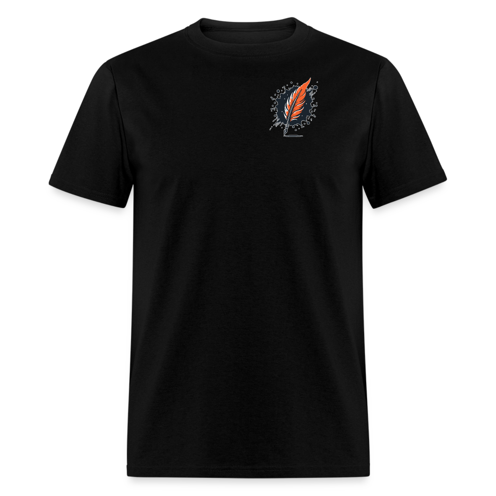 Orange and Black Mountain Range Unisex Classic T-Shirt with Logo - black