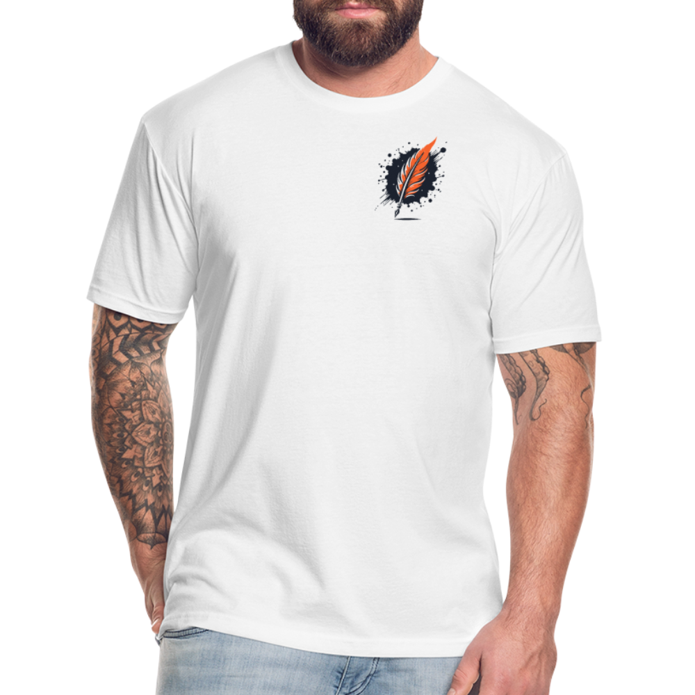 Orange Forest Sunset Graphic Unisex Fitted Cotton/Poly T-Shirt with Logo - white