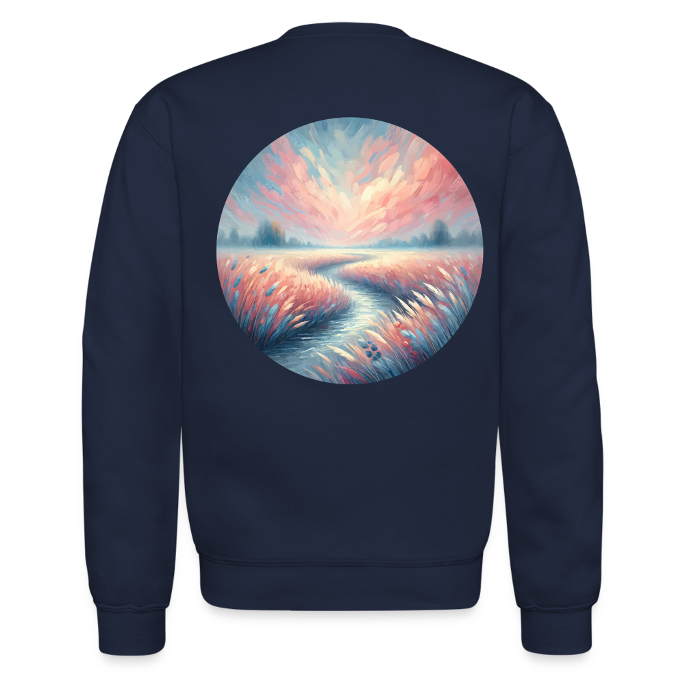 River Meadow Graphic Crewneck Sweatshirt with Logo - navy