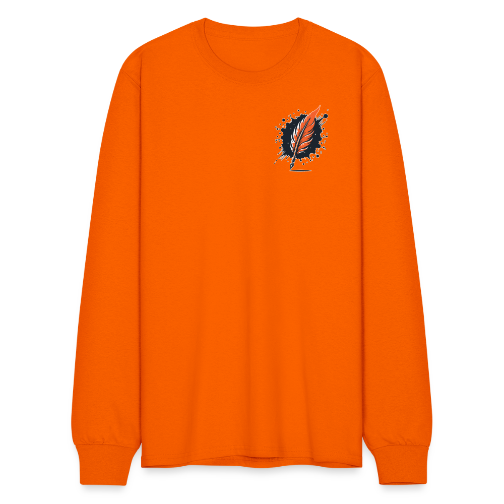 Men's Plain Long Sleeve Shirt with Logo - orange