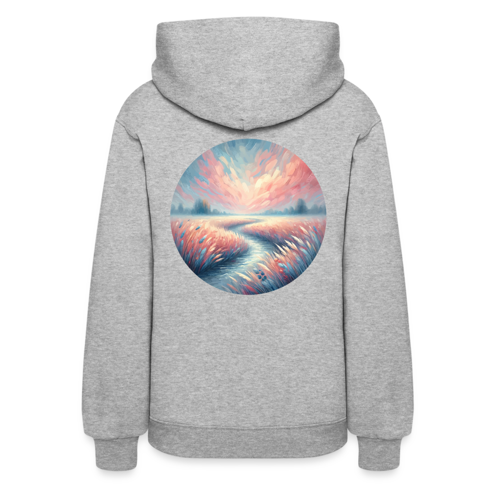 Women's River Meadow Graphic Hoodie with Logo - heather gray