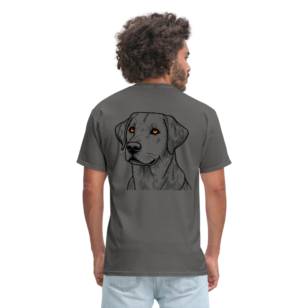 Fine Line Labrador Graphic Unisex Classic T-Shirt with Logo - charcoal