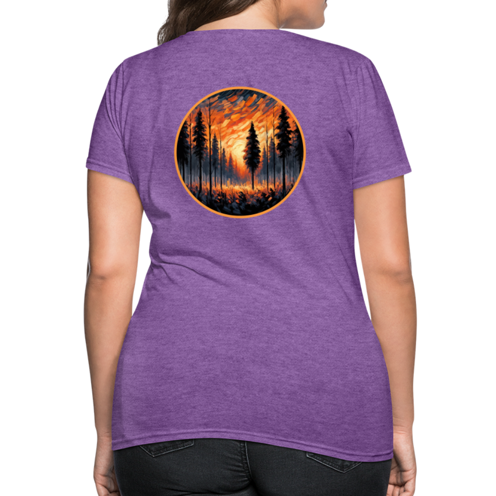 Women's Orange Forest Sunset T-Shirt with Logo - purple heather