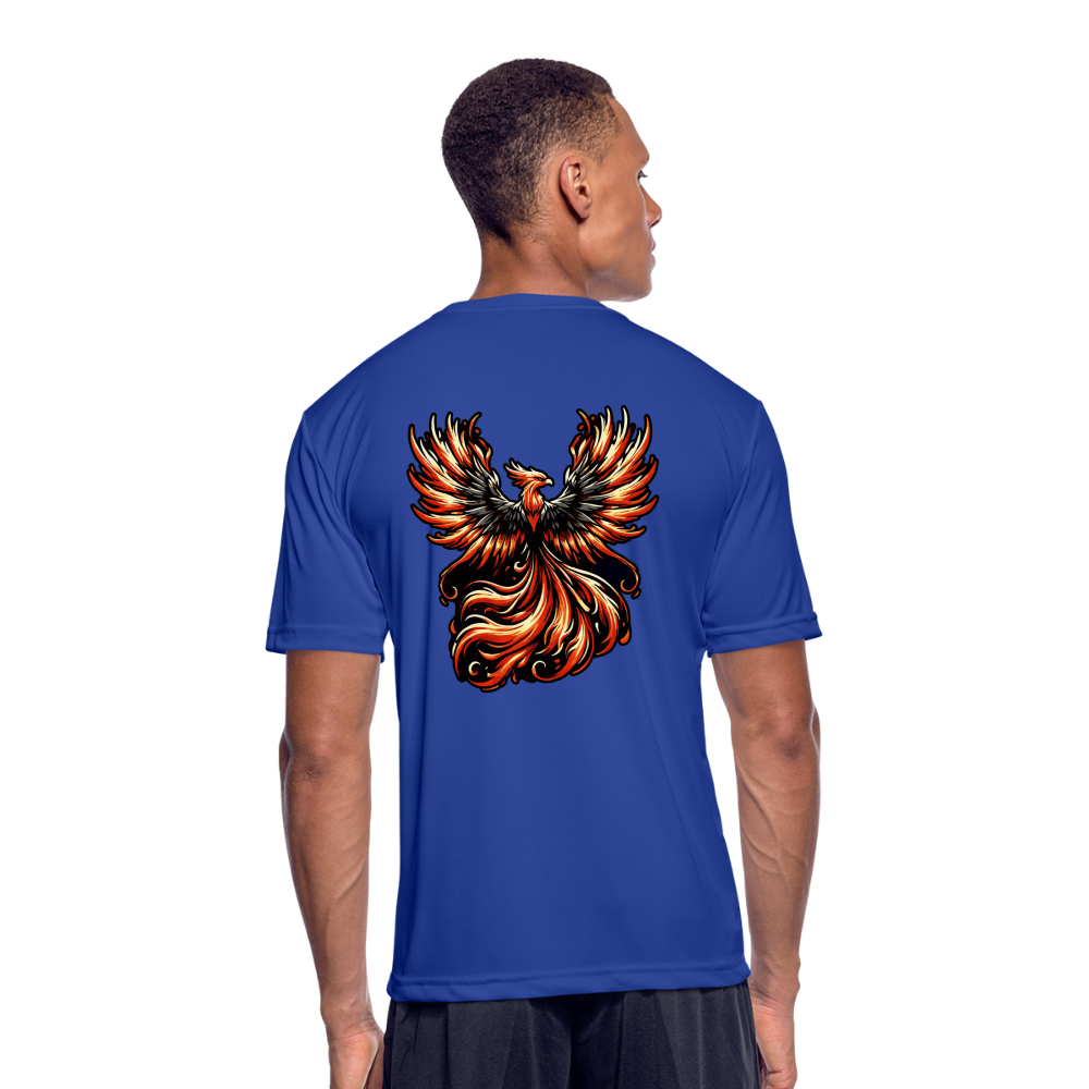 Men’s Phoenix Graphic Moisture Wicking Performance T-Shirt with Logo - royal blue