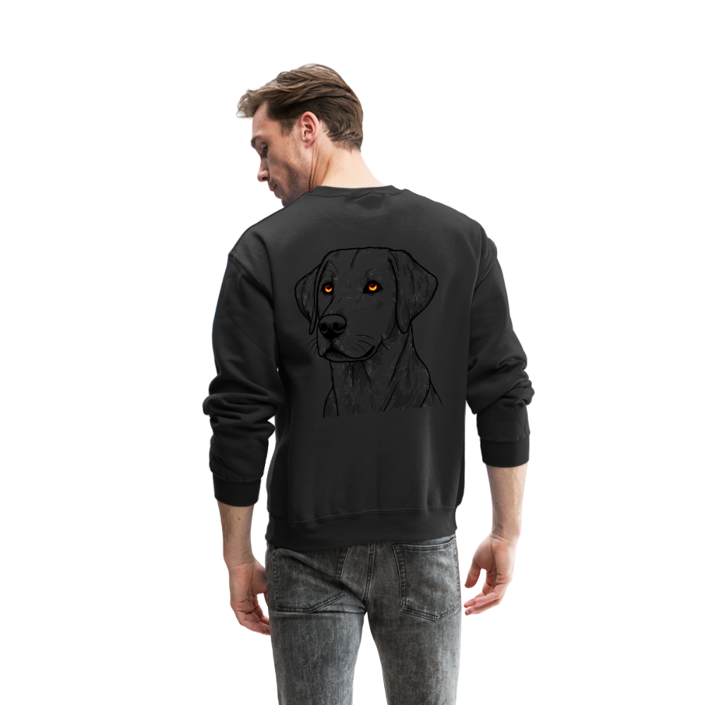 Fine Line Labrador Graphic Crewneck Sweatshirt with Logo - black