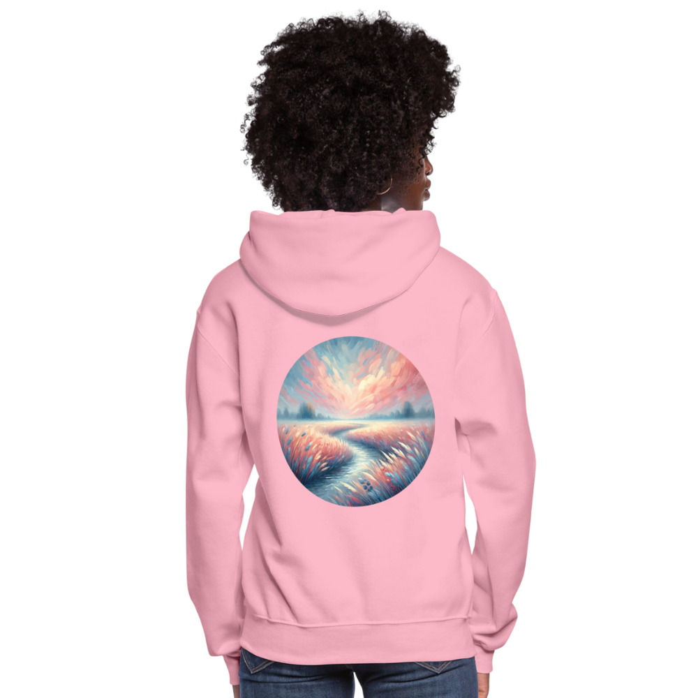 Women's River Meadow Graphic Hoodie with Logo - classic pink