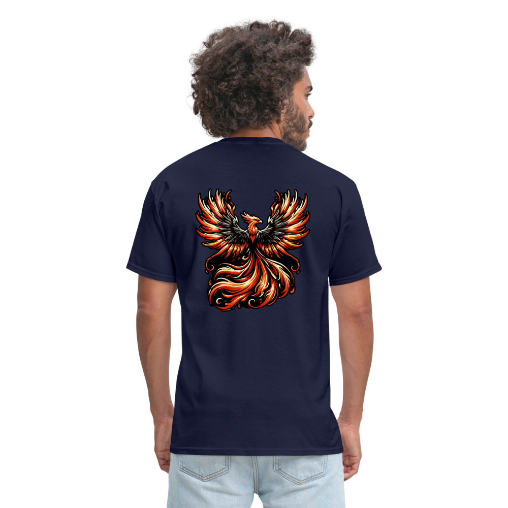 Phoenix Graphic Unisex Classic T-Shirt with Logo - navy