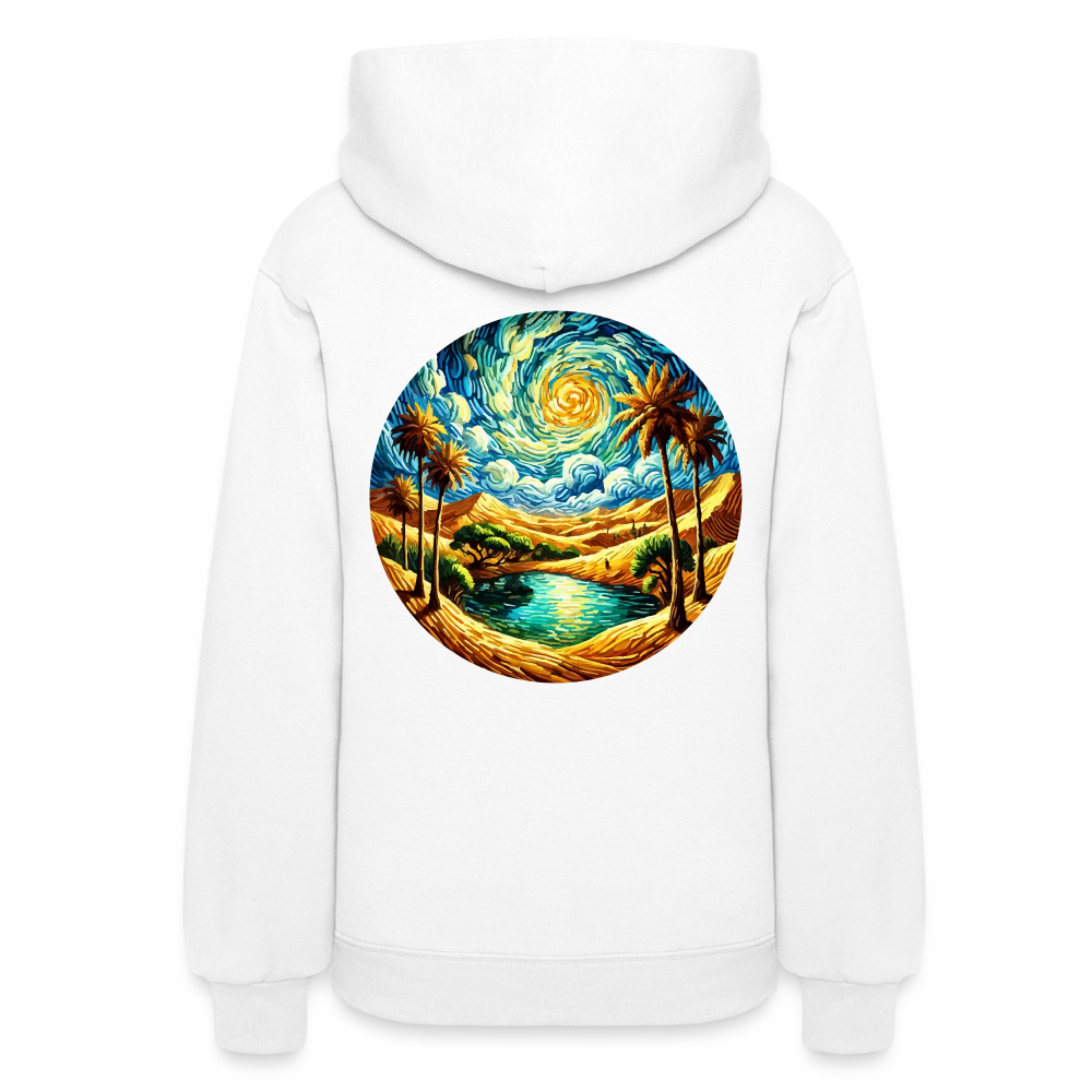 Women's Desert Oasis Graphic Hoodie with Logo - white