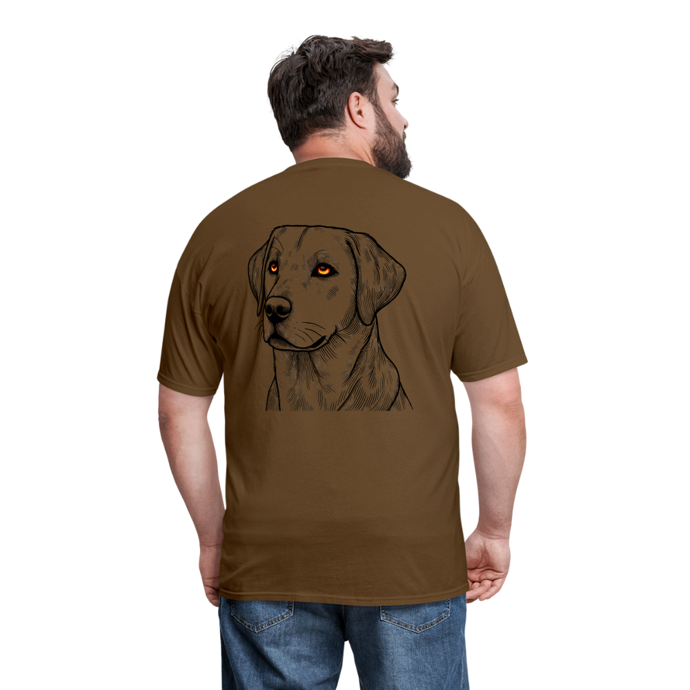 Fine Line Labrador Graphic Unisex Classic T-Shirt with Logo - brown