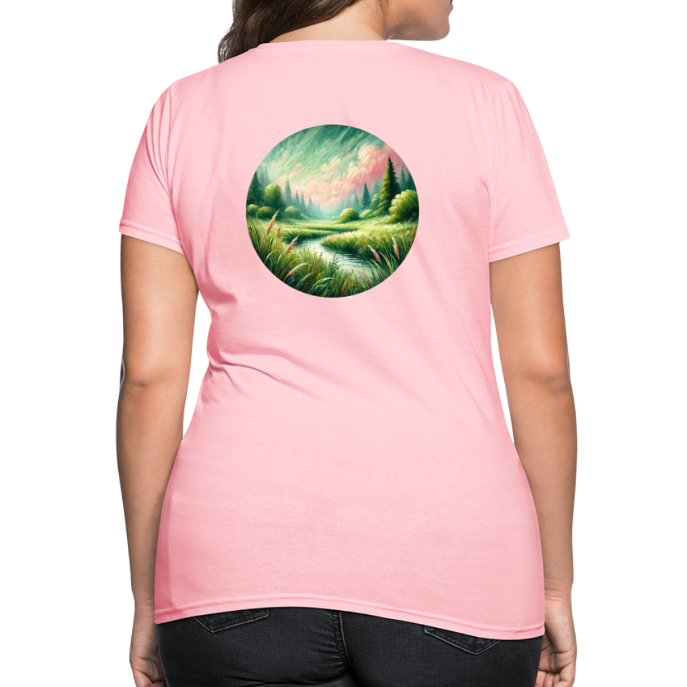 Women's Meadow Graphic T-Shirt with Logo - pink