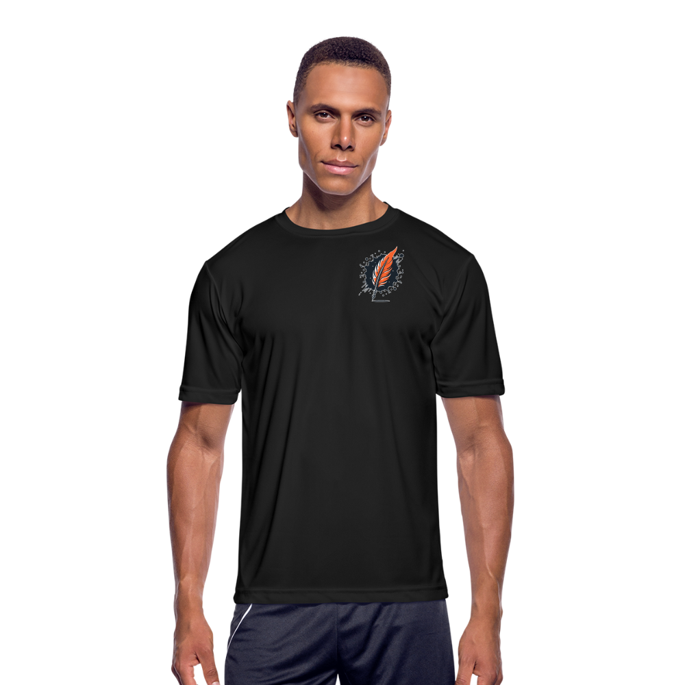 Men’s Official Ink and Ember  Yin and Yang Moisture Wicking Performance T-Shirt with Logo - black