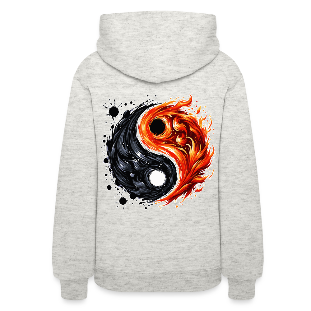 Women's Official Ink and Ember  Yin and Yang Hoodie with Logo - heather oatmeal