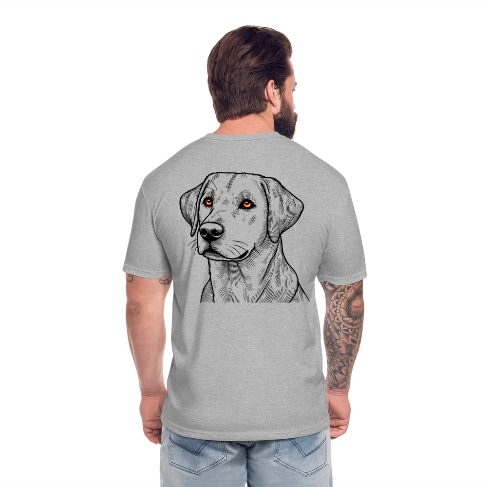 Fine Line Labrador Graphic Unisex Fitted Cotton/Poly T-Shirt with Logo - heather gray