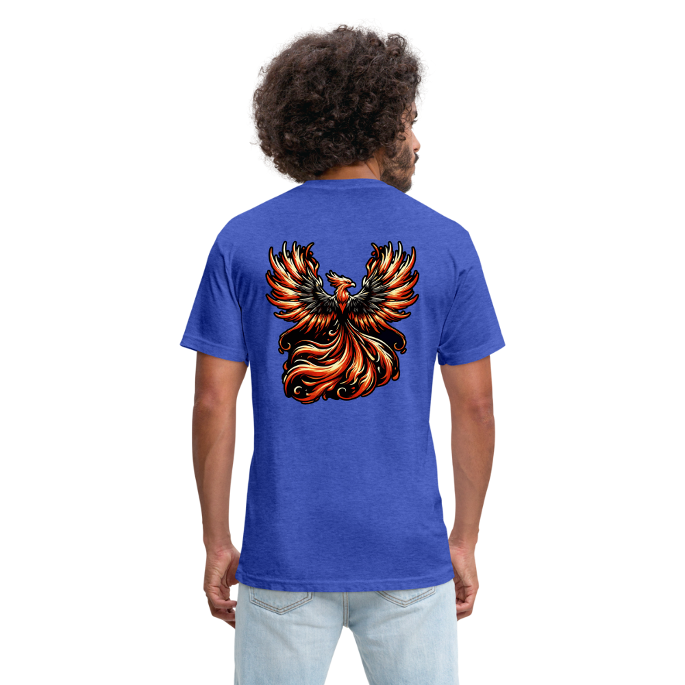 Phoenix Graphic Unisex Fitted Cotton/Poly T-Shirt with Logo - heather royal