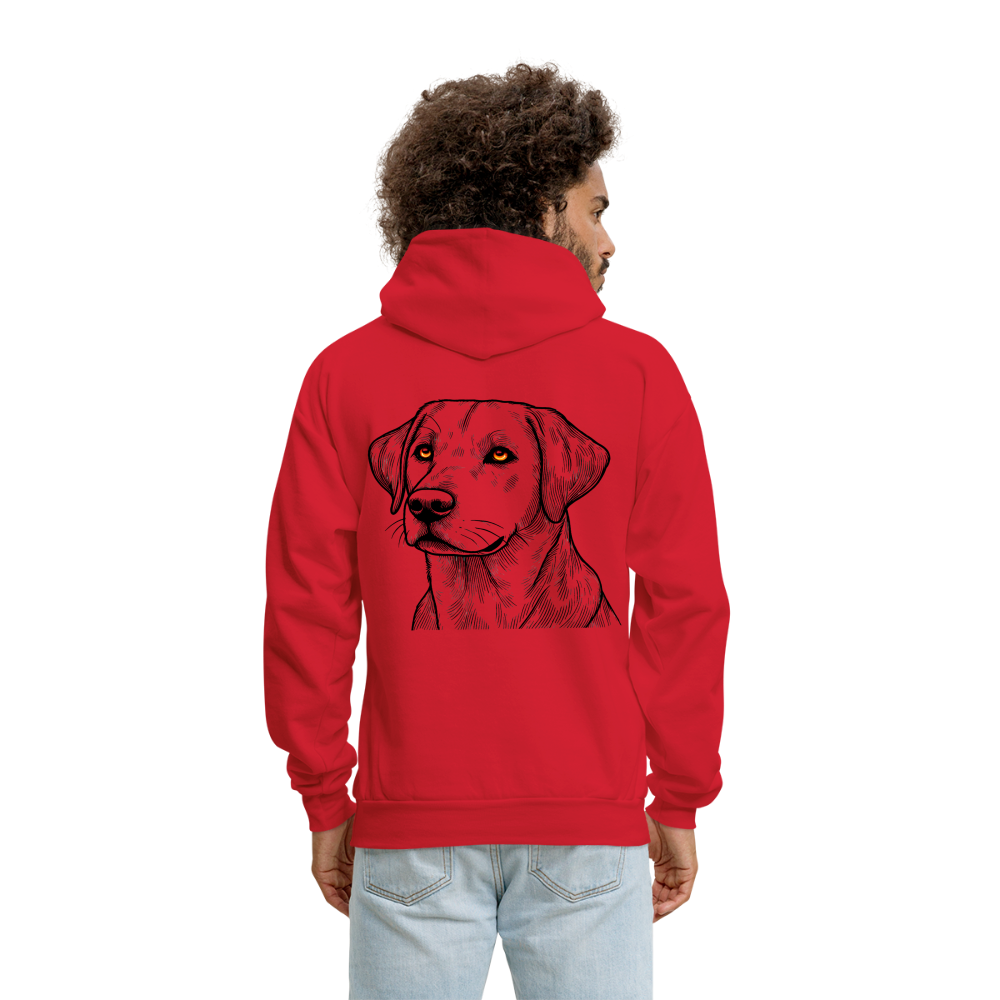 Men's Fine Line Labrador Graphic Hoodie with Logo - red