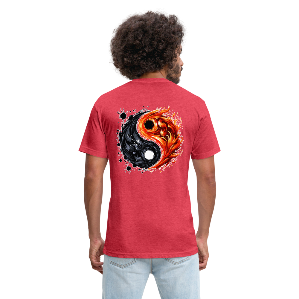 Official Ink and Ember  Yin and Yang Unisex Fitted Cotton/Poly T-Shirt with Logo - heather red