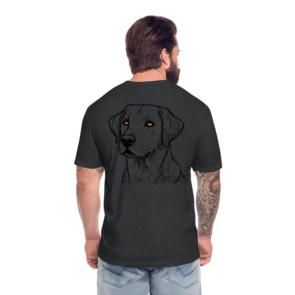 Fine Line Labrador Graphic Unisex Fitted Cotton/Poly T-Shirt with Logo - heather black